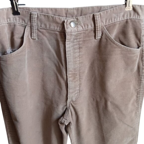 33x28 Fit Vtg 80's Rustler Mens Corduroy Western Bootcut Jeans USA Tan Cowboy - Picture 4 of 6